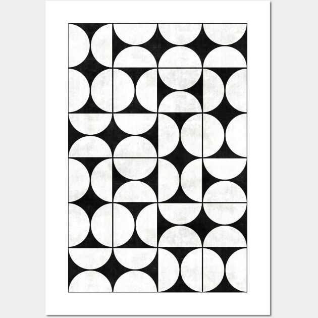 Mid-Century Modern Pattern No.2 - Black and White Concrete Wall Art by ZoltanRatko